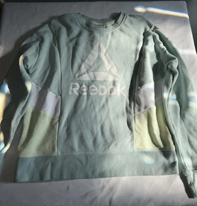 Reebok Sweatshirt Woman’s Medium Pullover Logo Retro Looking Pastel Color Way - Picture 1 of 4