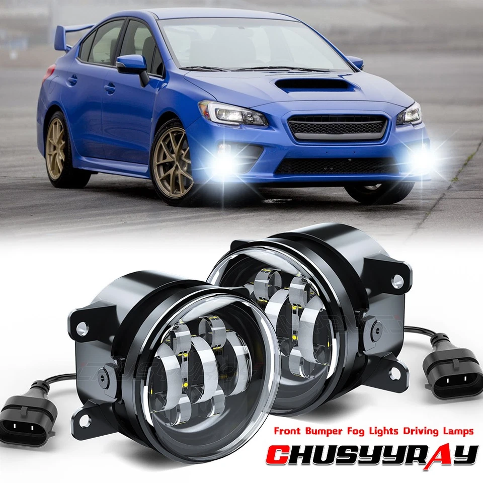 Par de luces antiniebla LED transparentes para parachoques delantero para SUBARU WRX 2015-2021 Foto 1 de 4
