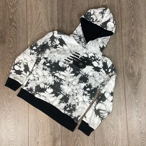 New Balance Sweatshirt Hoodie Hooded Marble Black White Youth 10/12 - Picture 1 of 5