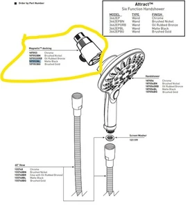 Acoplamiento Moen Attract Magnetix en negro mate 187053BL para ducha de mano 3662EPBL - Imagen 1 de 1