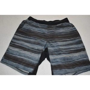 Lululemon Gym Shorts Mens Size Medium Stretch Yoga Wicking Performance Blue - Picture 1 of 9