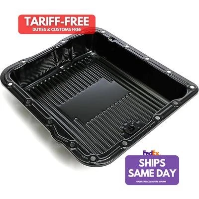 Trans-Dapt 9746, One Black Steel Transmission Pan Black Fits Gm 700R4 4L60E  - Image 1 of 4