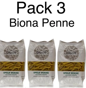 Biona Organic Spelt Pasta White Penne 500g .. Pack of 3 - Picture 1 of 4