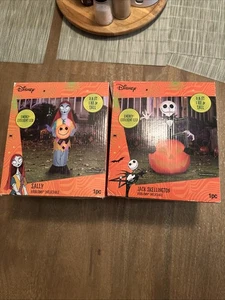 Airblown Inflatable Nightmare Before Christmas 3,5ft JACK SKELLINGTON and Sally - Bild 1 von 6