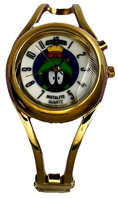 De Colección Reloj Armitron Marvin el Marciano Brazalete Dorado Instalite Cuarzo Looney Tunes Foto 1 de 4