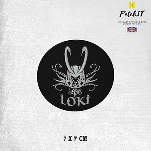 LOKI Superhero Movie Logo Patch Iron On Sew On Badge Embroidered Patch - Foto 1 di 1