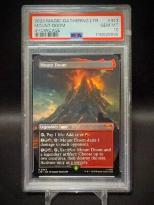PSA 10 - Mount Doom - Borderless / Showcase - MTG #343 - Lord of the Rings LOTR - Image 1 of 2
