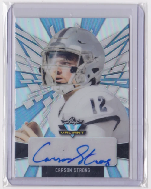 2022 LEAF VALIANT CRYSTALS PLATINUM BLUE PORTRAIT AUTO /10 CARSON STRONG #PA-CS1 - Image 1 of 2