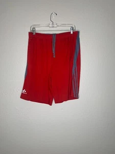 Adidas Men's Red Elastic Waist Pull On Drawstring Flat Front Short Size L - Picture 1 of 6