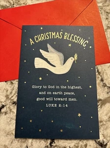 A Christmas Blessing LUKE 2:14 Peace 5”x7” Religious Greeting Card - Picture 1 of 8