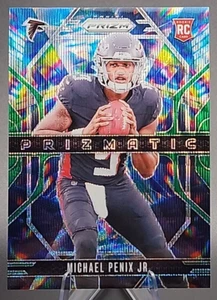 Panini Prizm Michael Penix Jr. 2024 Rookie Prismatic Green Wave Prizm Falcons RC - Imagen 1 de 2