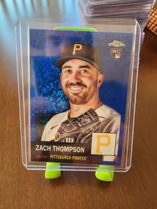 2022 Topps Chrome Platinum Zach Thompson RC Blue Speckle Parallel #168/299 