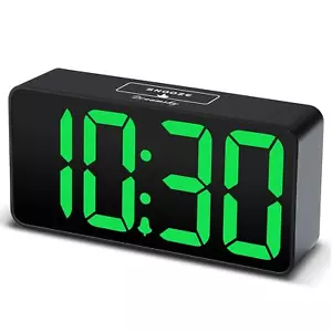 Small Digital Alarm Clock for Bedroom Large Big Numbers Display with Brightne... - Picture 1 of 7