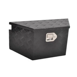 Aluminum Tool Box Black, foot 12"*13.3"* 26",five stripes,single lock,single spr - Picture 1 of 5