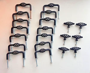 Schubladen-/Türgriffe schwarz 3" Schrank (14) und 6 Knöpfe aus Metall mit Spiraldetail - Bild 1 von 1