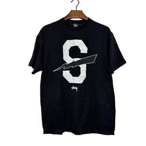 NUEVO CON ETIQUETAS Camiseta Stussy x Nexus VII Bolt Doble Cara Negra Manga Corta XL - Imagen 1 de 6