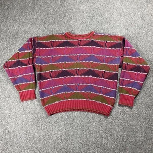 Colours by Alexander Julian Sweater Cable Knit Coogi Style Vintage L 80s Retro - Picture 1 of 11