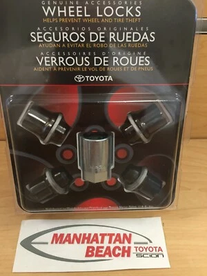 Cerraduras de rueda de aleación Camry 2018-2025 PVC negro genuino Toyota PT276-35200-02 Foto 1 de 2