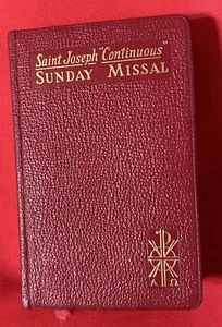 Red Saint Joseph Continuous Sunday Missal Vintage Catholic 1961 - Picture 1 of 4