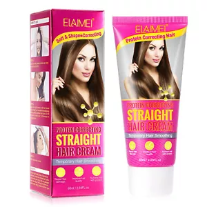 Protein Hair Straightening Cream Smooth Damage Dry Silk Gloss Nourishing Keratin - Picture 1 of 12