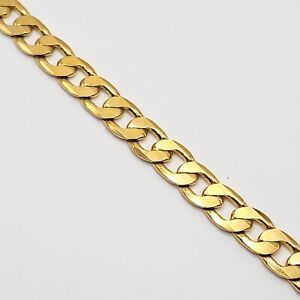 14k Yellow Gold Plated 9mm Thick Cuban Miami Link Bracelet Solid 26 Grams 9"