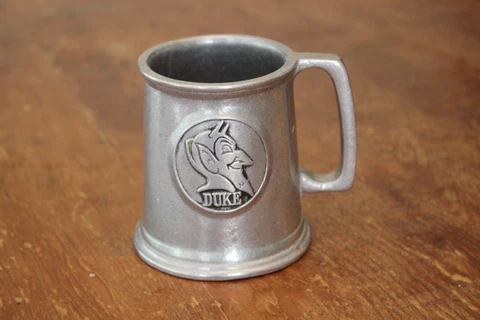 Vintage Duke University Blue Devils Pewter Mug Tankard Cover
