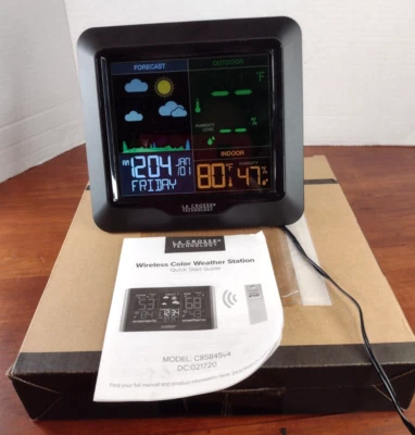 LaCrosse Technology Weather Station LCD Display with Power Cord, No Outdoor Sen - Image 1 of 4