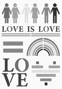 7x10 Zoll Schablone, Liebe ist Liebe (6mil-MC191) - Bild 1 von 2