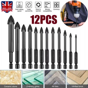 12x Diamond Drill Bit Set 3-12mm Wall Stone Concrete Brick Masonary Drills Bits - Picture 1 of 10