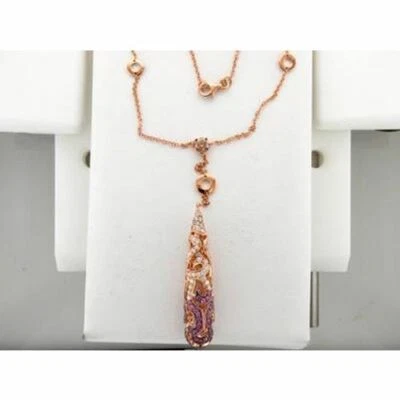 Collar Colgante LeVian Oro Rosa 14K Zafiro Rosa Chocolate Diamante 3.23 cts Foto 1 de 4