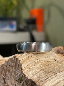 Herrenring, Kuppel Doppelstufenkante Stil, Titanband, Hochzeit, Jubiläum, 6 mm - Bild 1 von 9