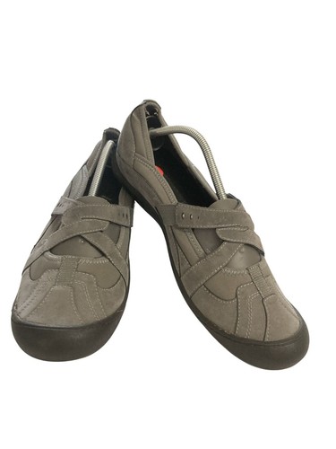 Scarpe slip on Clarks donna taglia 10M grigie casual in pelle