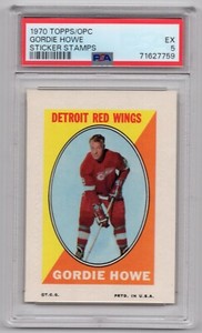 GORDIE HOWE 1970-71 TOPPS / O-PEE-CHEE STICKER STAMPS 70-71 PSA 5  33831
