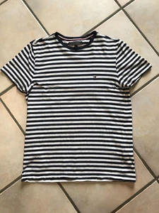 NEUWERTIG TOMMY HILFIGER DAMEN-TRAUM-T-SHIRT Gr.S/36 SLIM FIT STREIFEN Blau/Weiß - Bild 1 von 7