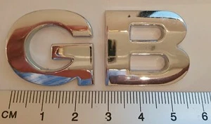 NEW GB Metal 3D Self-adhesive Car Letters badge emblem sticker - Silver - Picture 1 of 2