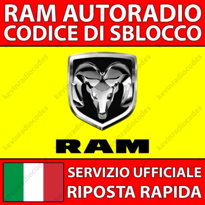 ✅RAM RADIO CODICE DI SBLOCCO 1500 2500 3500 4500 MOPAR UCONNECT 7.0 8.4 12.0✅ - Immagine 1 di 4
