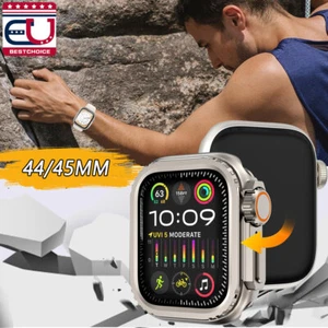 For Apple Watch Series 9 8 7 6 5 4 SE SE2 44/45MM PC Full Case Cover Like Ultra - Picture 1 of 18