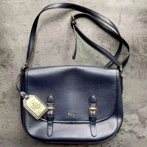 Borsa messenger a tracolla Lauren Ralph Lauren in pelle blu navy borsa a tracolla come nuova! - Foto 1 di 13