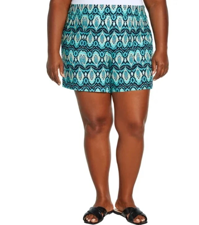 Wildfox Women’s Relaxed Fit Pull-On Shorts Blue & Black Pockets XXL