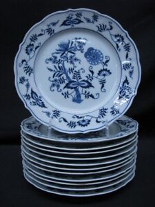 Mint 12  Blue Danube Onion 8 3/4" Luncheon/Saladl Plates Rec. Mark; Never Used