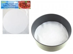 20 pack 23cm Siliconised Round Re-usable Oven Cake Tin Liners Paper, - Picture 1 of 1