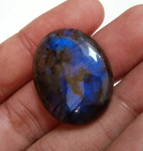 43.40 Ct Natural Blue Labradorite Flash Oval Cabochon Gemstone Loose Good Size - Afbeelding 1 van 4