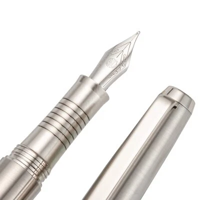 Ручка перьевая HongDian из нержавеющей стали тонкий иридиевый наконечник с металлической коробкой для ручек - Изображение 1 из 4