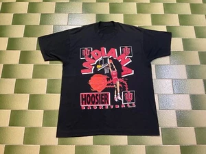Vintage 90s Indiana University IU Hoosiers Basketball T-Shirt Fits XL - Picture 1 of 6