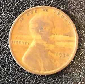 1934 Lincoln Wheat Penny Cent MAJOR! Lamination MINT ERROR Planchet Struck Coin - Picture 1 of 2