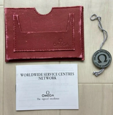 Orologio Omega grigio e argento cartellino da appendere e cassa con scheda #394 - Immagine 1 di 4