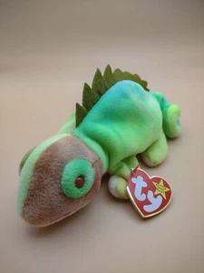 1997 TY Iggy the Iguana Beanie Baby (tie-dyed w/ spikes) -- The Beanie Babies Co - Picture 1 of 5