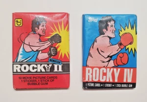 1979 Topps Rocky 2 & 1985 Rocky 4 Wax Packs - Small Tear Broken Gum / LAST ONE - Picture 1 of 6