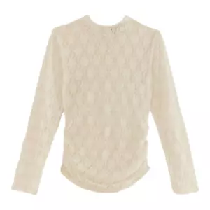 Farm Rio weiße Langarm-Bluse mit Spitze und Rüschen feminin Cottagecore Damen Small - Bild 1 von 12