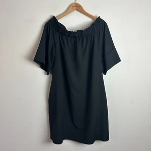 Rachel Roy Dress Womens XLarge Black Off The Shoulder Shift with Pockets - Picture 1 of 7